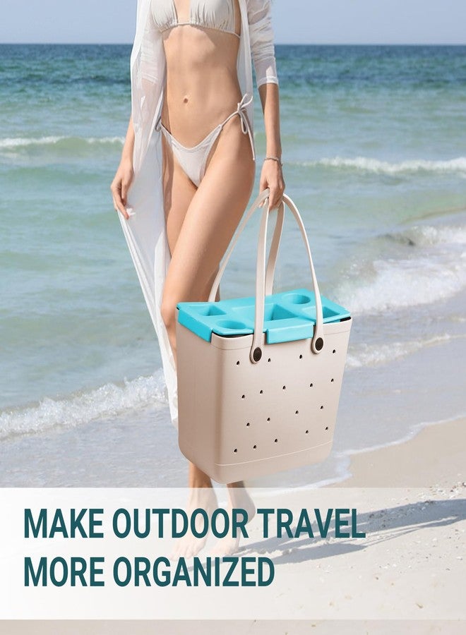DGLOZE Organizer Tray Top for Bogg Bag - Cup Holder & Storage Lid Compatible with Bogg Bag XL - For Stanley 30oz 40 oz - Outdoor Beach & Travel Tabletop Insert - Easy to Clean (Sky Blue) - Image 5